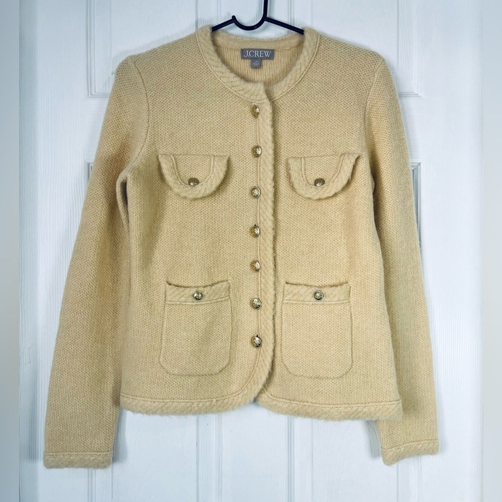 J. Crew Tan Textured Cardigan Sweater Size XS - Picture 2 of 8
